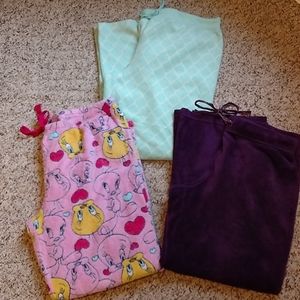 Woman's pajama pants, 3 pairs, size L
